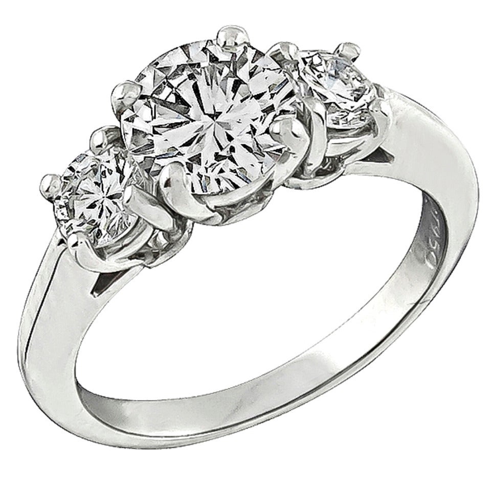 GIA Cert 1.06 Carat Diamond Platinum Engagement Ring