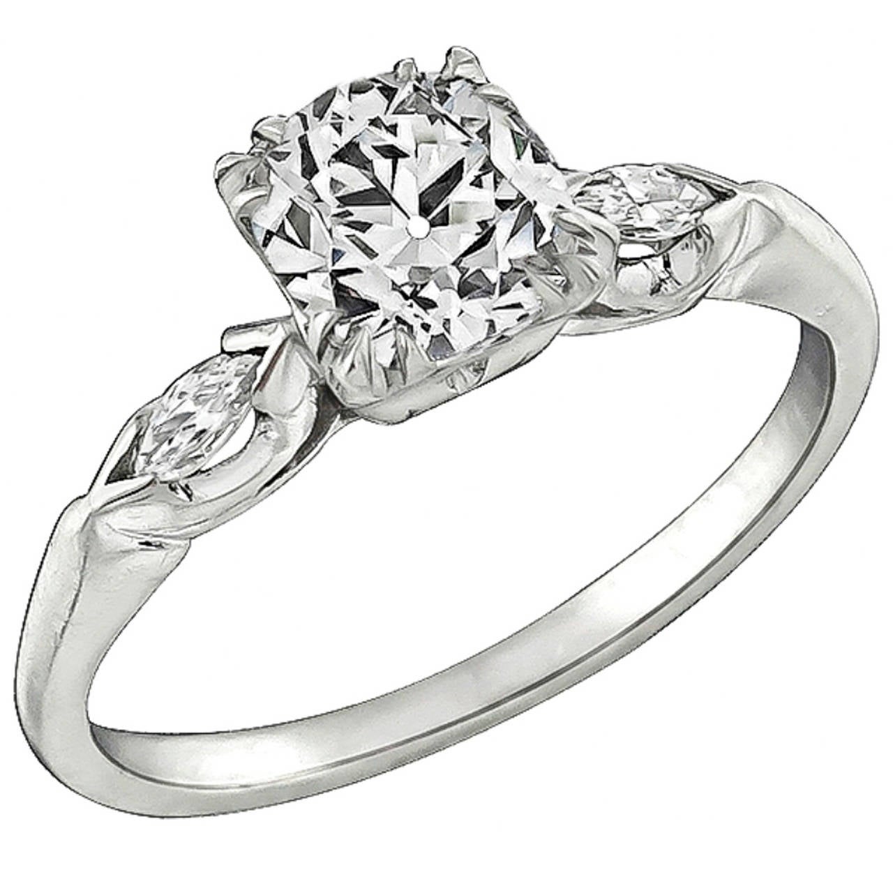 1920s 1.01 Carat GIA Cert Diamond Platinum Engagement Ring