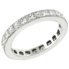 2.25 Carat Princess Cut Diamonds Platinum Eternity Band 7