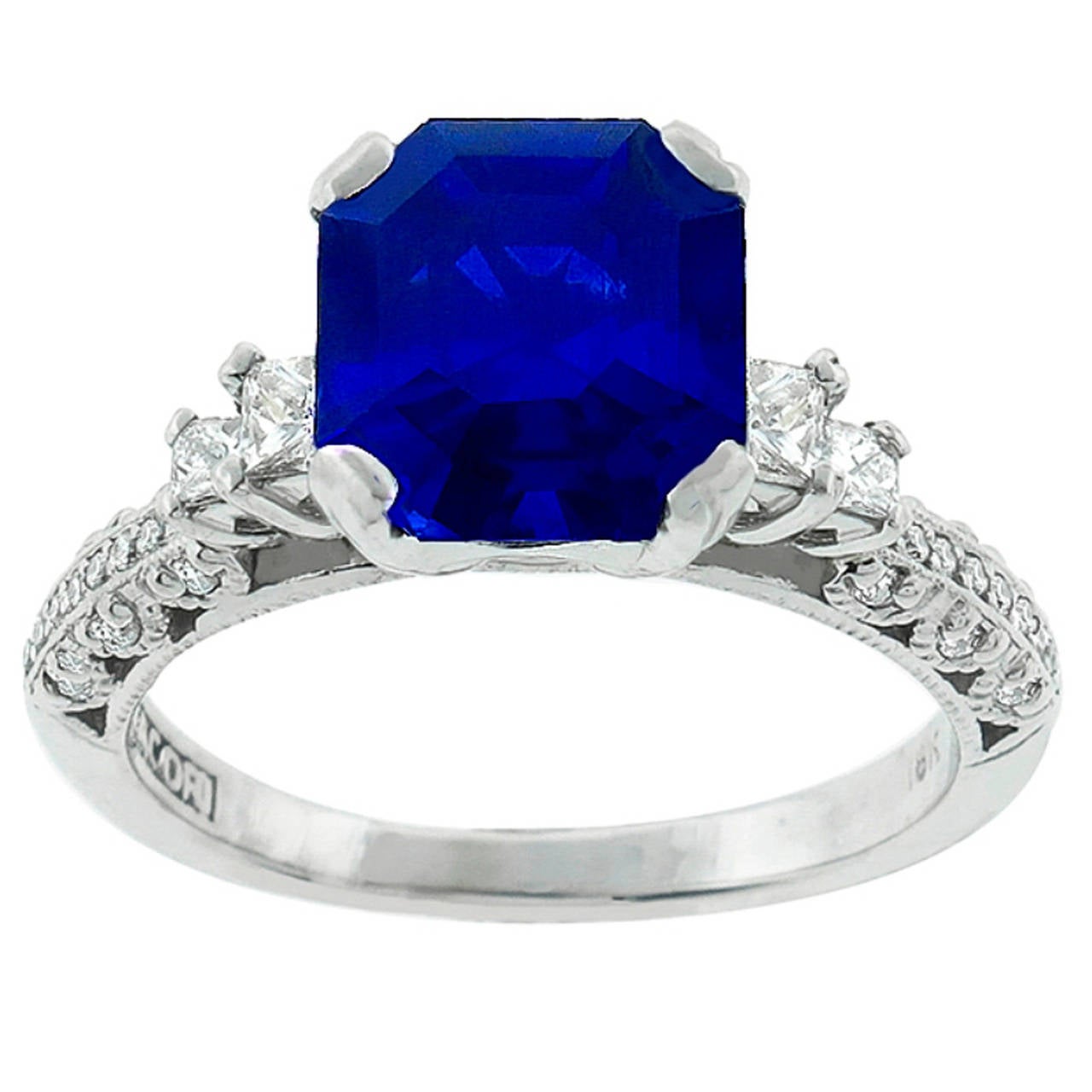 Tacori 3.75ct Sapphire Diamond Engagement Ring For Sale at ...
