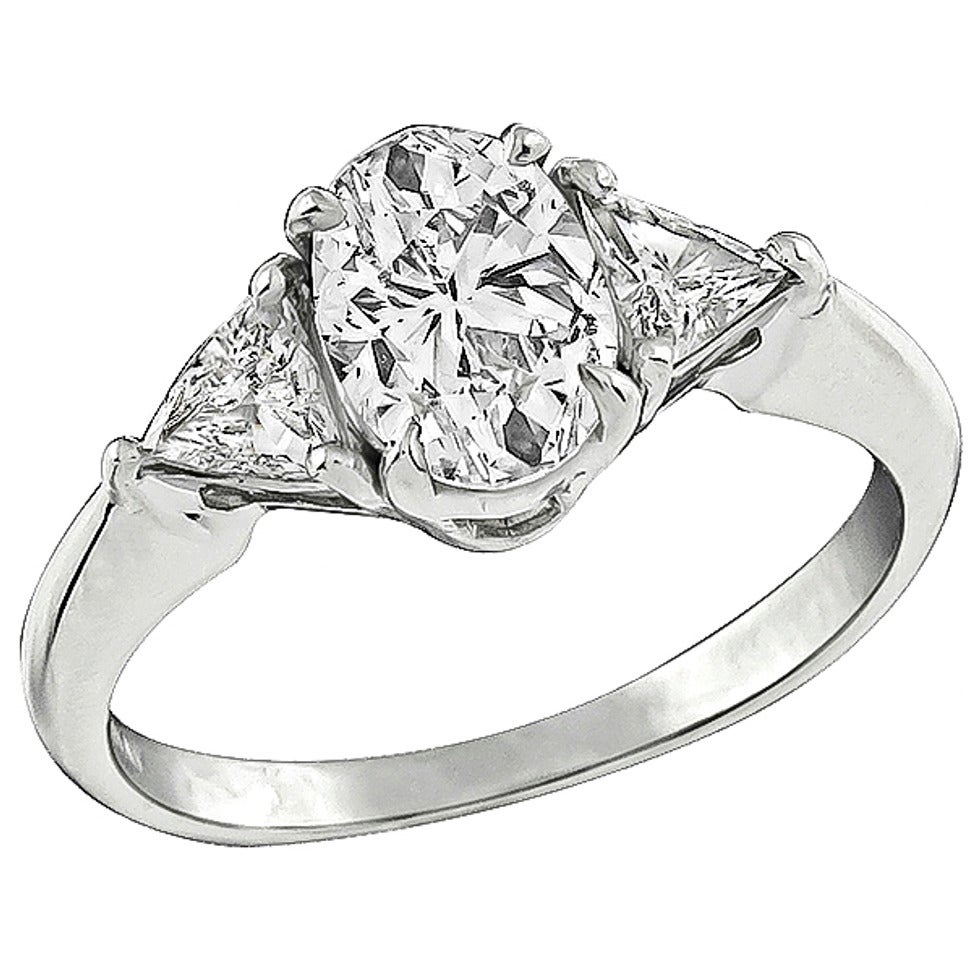 1.01 Carat Oval Cut Diamond Engagement Ring