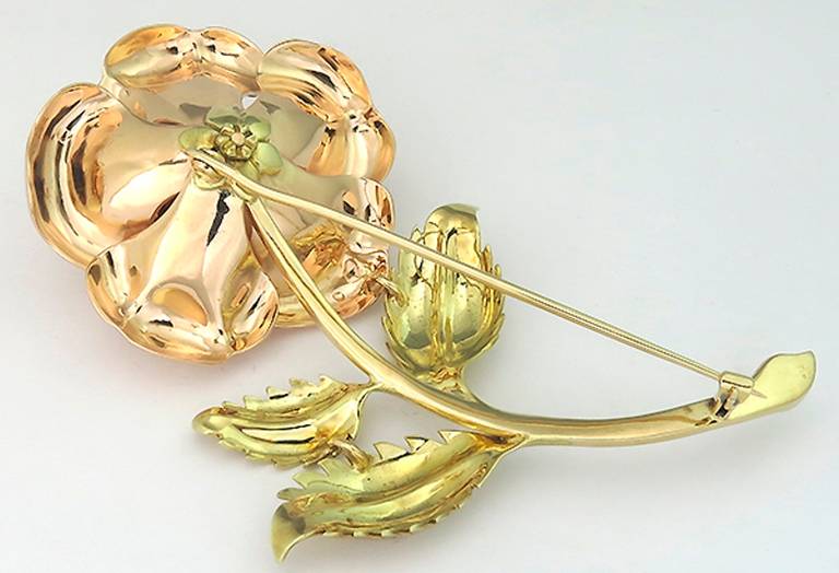 Women's Retro Two Color Gold Rose Pin