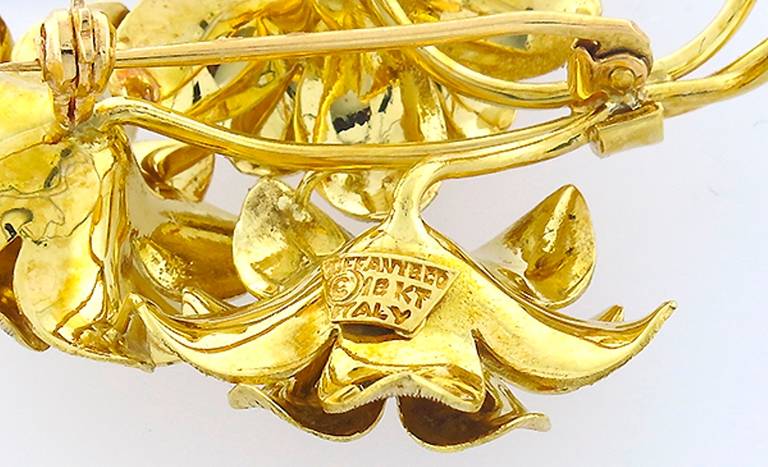 Women's Tiffany & Co. Ruby Gold Flower Pin