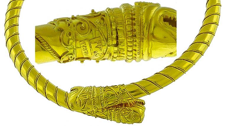 Women's Lalaouins Gold Dragon Head Necklace