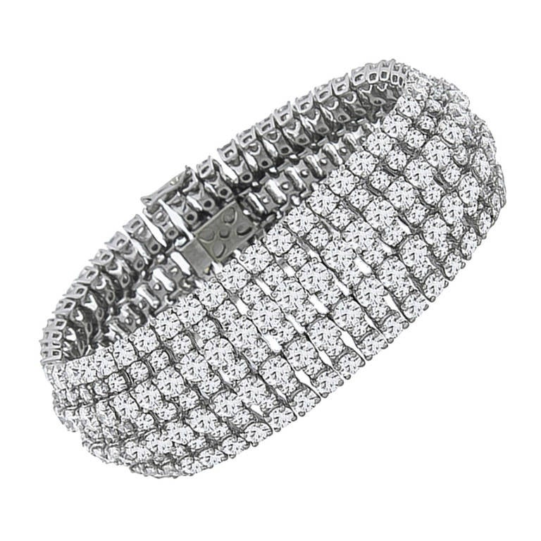 Breathtaking 53 Carats Diamond Platinum Bracelet For Sale at 1stDibs ...