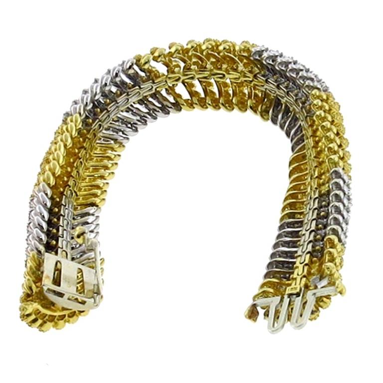 Women's Diamond Yellow and White Gold Bracelet