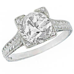 GIA Certified 2.04ct. Diamond Platinum Ring