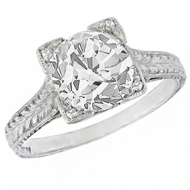 GIA Certified 2.04ct. Diamond Platinum Ring