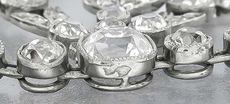Women's Edwardian French Diamond Platinum Necklace