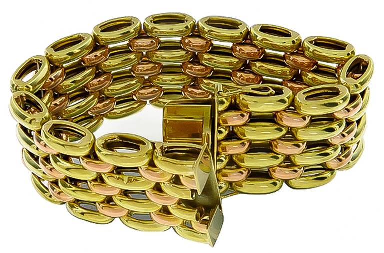 Women's Retro Two Tone Gold Bracelet
