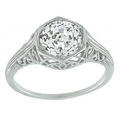 Edwardian GIA Certified Diamond Platinum Ring