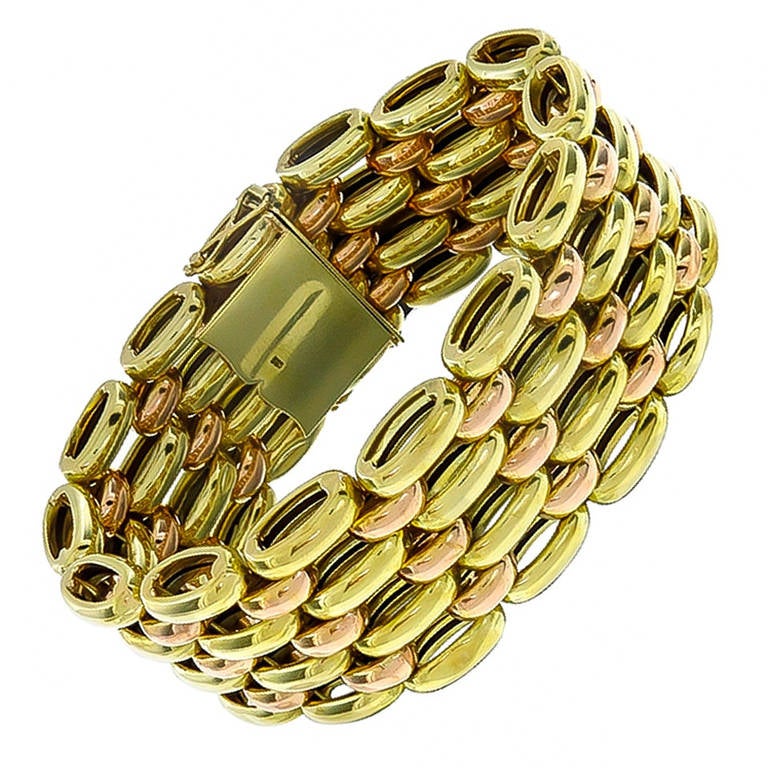 Retro Two Tone Gold Bracelet