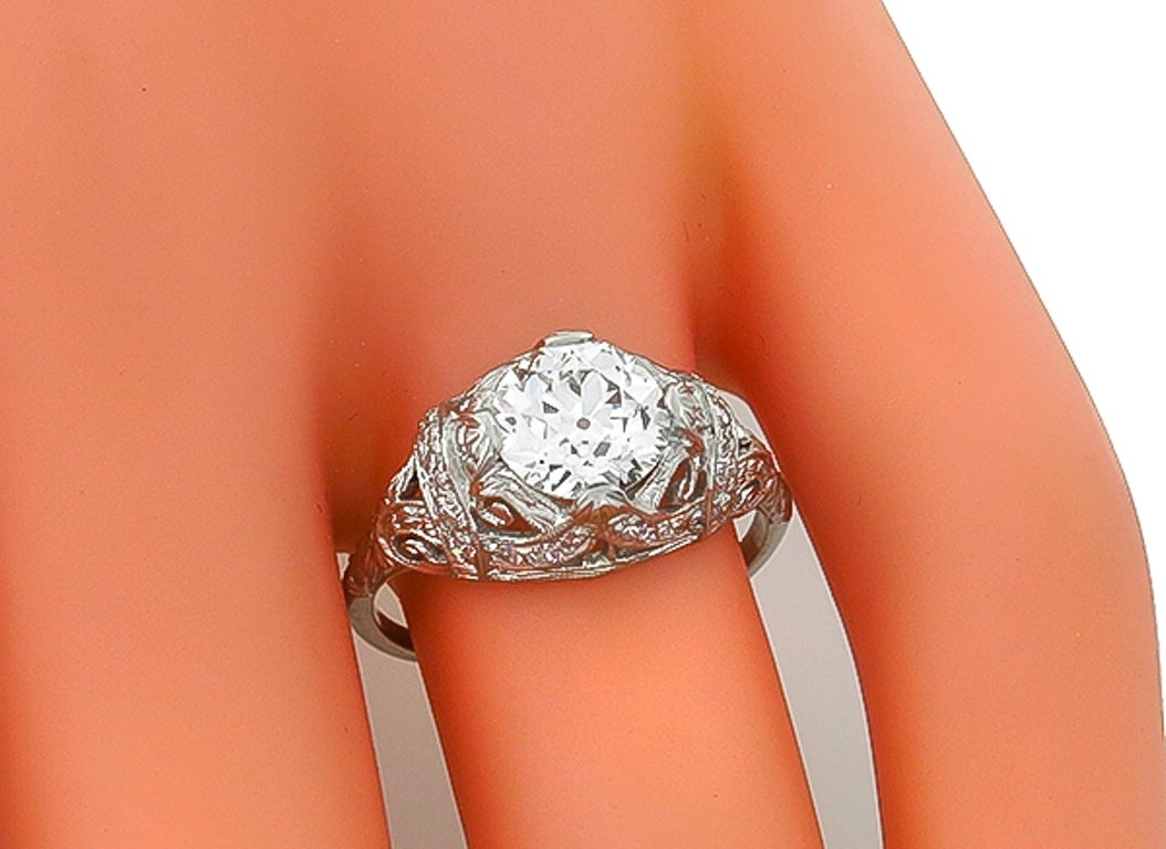 Women's Edwardian 1.43 Carat Diamond Platinum Ring