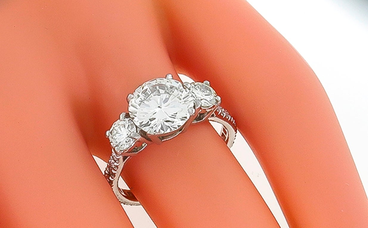 Contemporary 2.19 Carat Diamond Platinum Anniversary Ring