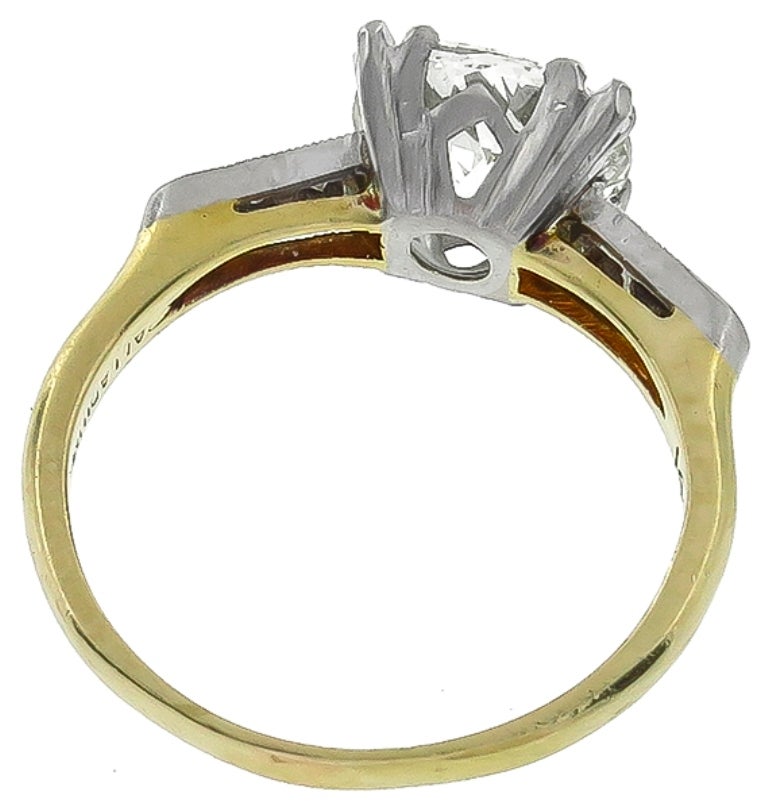 2.05 Carat Old Mine Cut Diamond Gold Engagement Ring In Excellent Condition In New York, NY