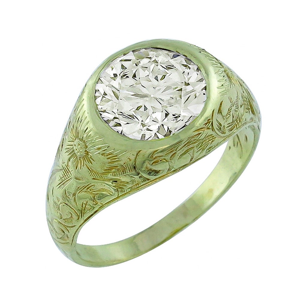 Antique fancy yellow diamond engagement rings
