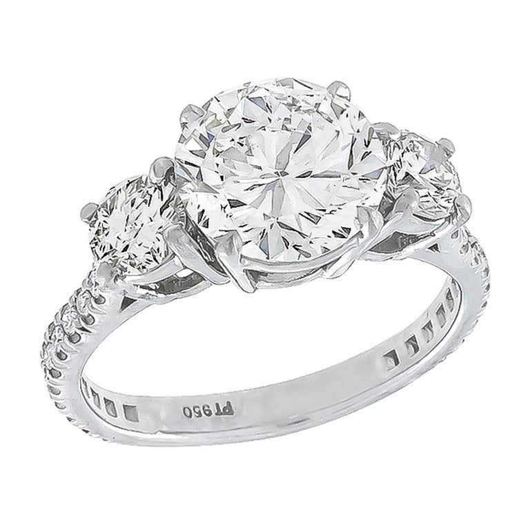 2.19 Carat Diamond Platinum Anniversary Ring
