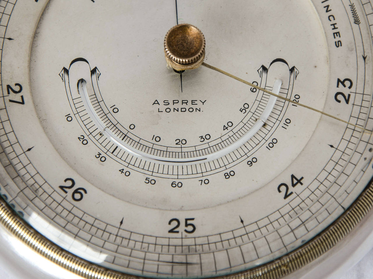 Edwardian Asprey & Co.Sterling Silver Barometer