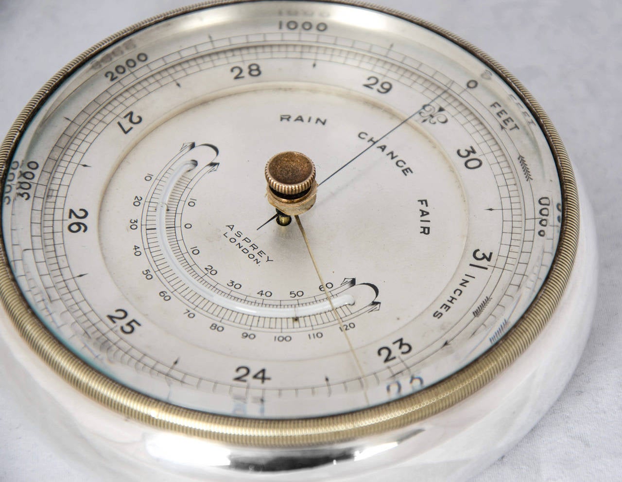 Asprey & Co.Sterling Silver Barometer In Good Condition In London, GB