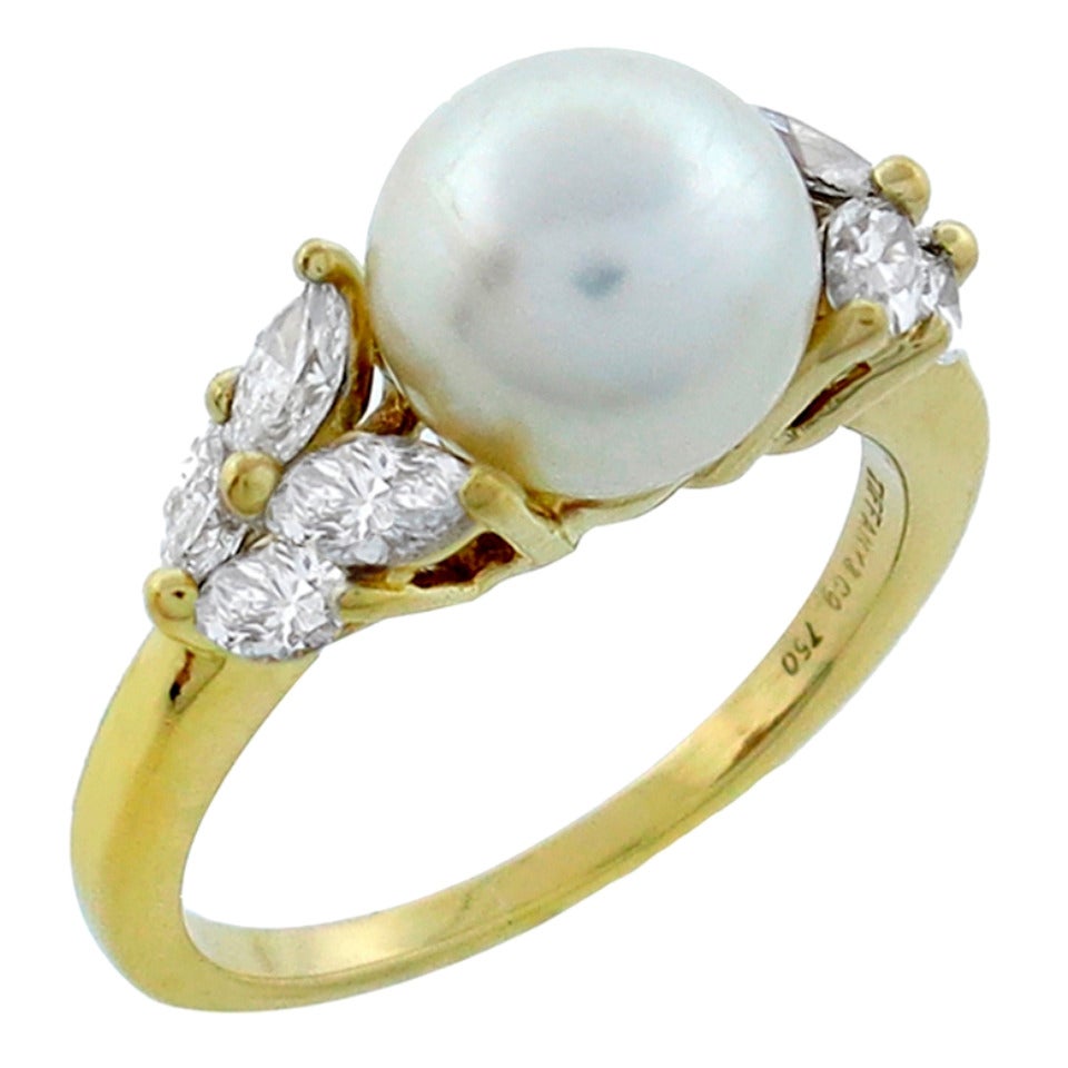 Tiffany & Co. Diamond Pearl Ring