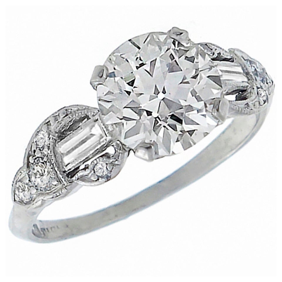 Antique 1.79 Carat Diamond Engagement Ring