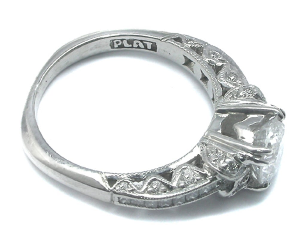 Round Cut Tacori 1.01 Carat Diamond Platinum Ring