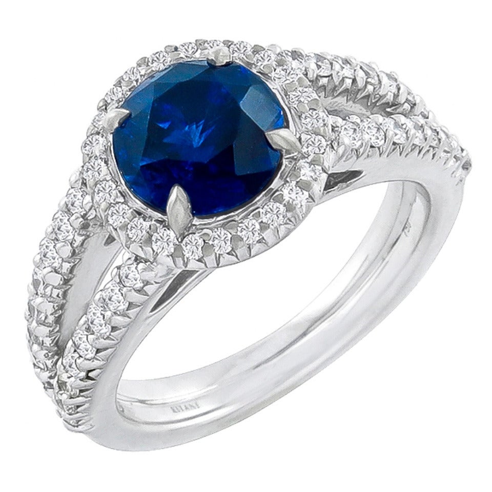Ritani Sapphire Diamond Gold Ring