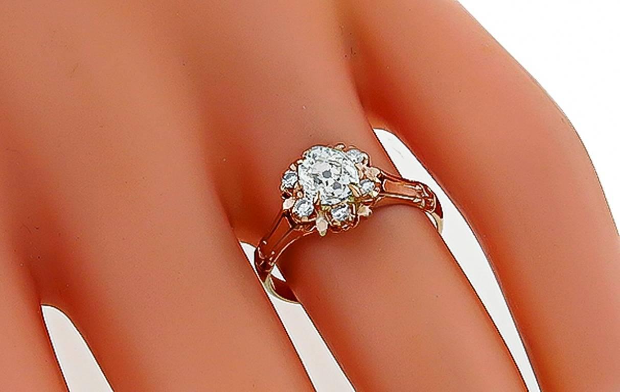 Victorian Diamond Gold Engagement Ring In Excellent Condition In New York, NY