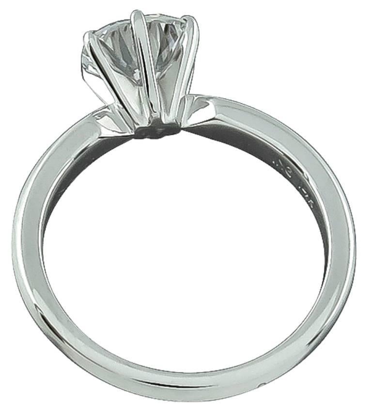 Taille ronde Bague de fiançailles solitaire en or avec diamants de 1,48 carat certifiés GIA en vente