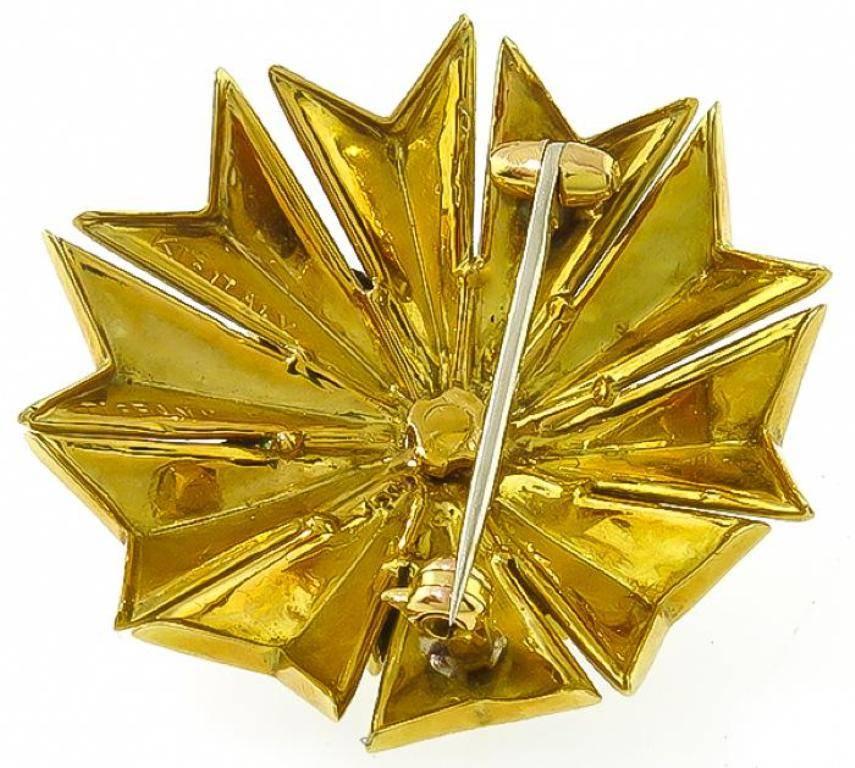 Women's Tiffany & Co. Cabochon  Sapphire Enamel Gold Pin