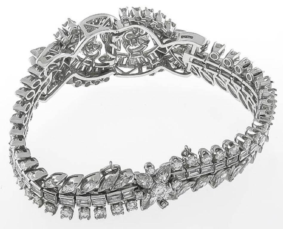 Women's Mid-20th Century Diamond Platinum Bracelet For Sale