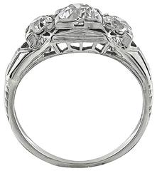 Edwardian Three Stone White Gold Engagement Ring