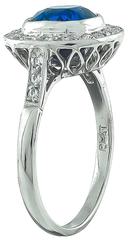 Amazing 3.12 Carat Natural Sapphire Diamond platinum Engagement Ring
