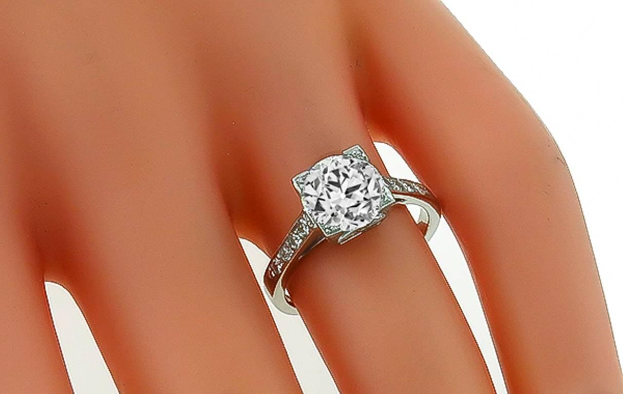 Bague de fiançailles en platine avec diamant certifié GIA de 1,64 carat Neuf - En vente à New York, NY