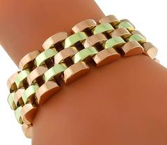 Retro Two-Tone Yellow Rose Gold Bracelet