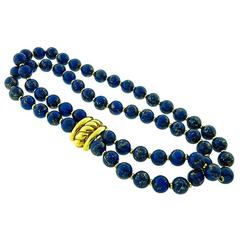 Sabbadini Lapis Gold Bead Necklace