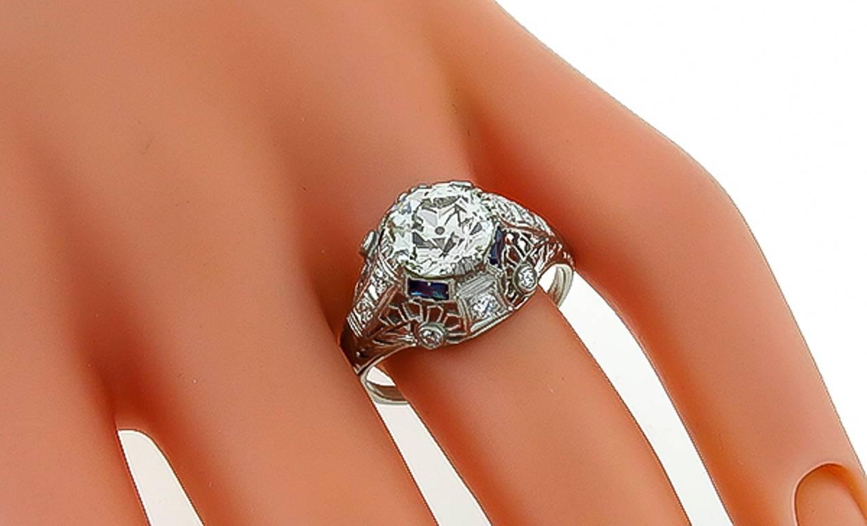 2.45 Carat Diamond platinum Engagement Ring In Excellent Condition In New York, NY