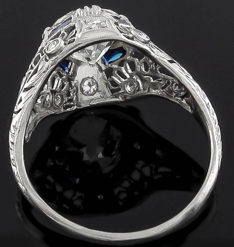 Art Deco 2.45 Carat Diamond platinum Engagement Ring