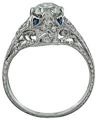 0.96 Carat GIA Cert Diamond Platinum Engagement Ring