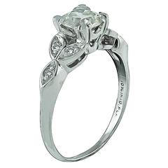 Charming 0.90 Carat Diamond Platinum Engagement Ring