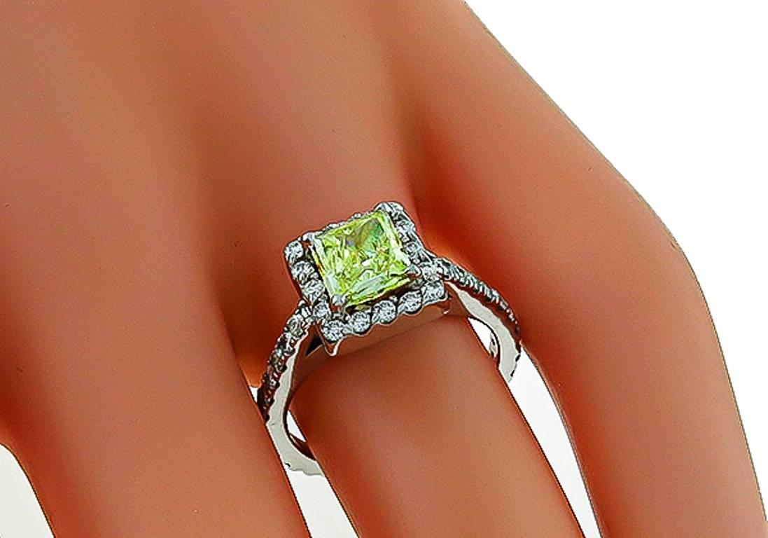 1.18 Carat GIA Cert Natural Fancy Diamond Gold Engagement Ring In New Condition For Sale In New York, NY