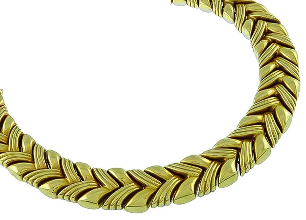 Women's or Men's Reversible Two Tone Gold Chevron Necklace