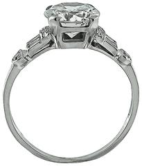 1.52 Carat Round Brilliant Cut Diamond Platinum Engagement Ring
