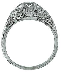1.27 Carat GIA Cert Circular Brilliant Cut Diamond Gold Engagement Ring
