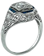 Verlobungsring mit 0,70 Karat Diamant-Saphir-Platin