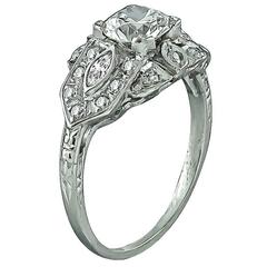 Enticing GIA Certified 0.70 Carat Diamond Platinum Engagement Ring