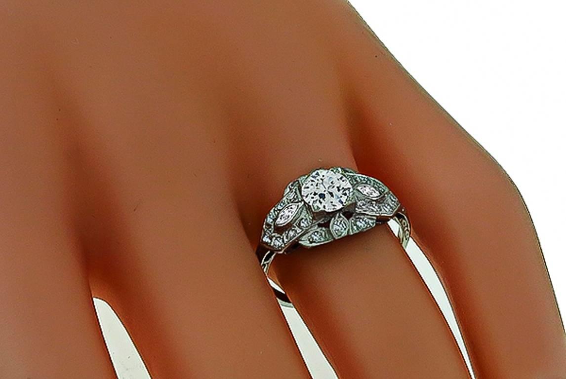 Enticing GIA Certified 0.70 Carat Diamond Platinum Engagement Ring In New Condition For Sale In New York, NY