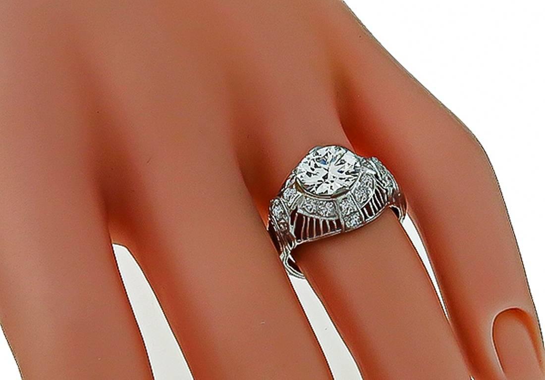Edwardian 1.88 Carat GIA Cert Diamond Platinum Engagement Ring For Sale