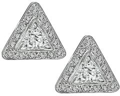 Enticing Triangle Cut Diamond Gold Earrings