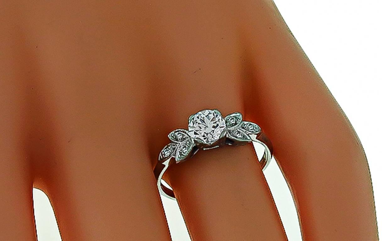 1920s Charming Diamond Platinum Engagement Ring In New Condition In New York, NY